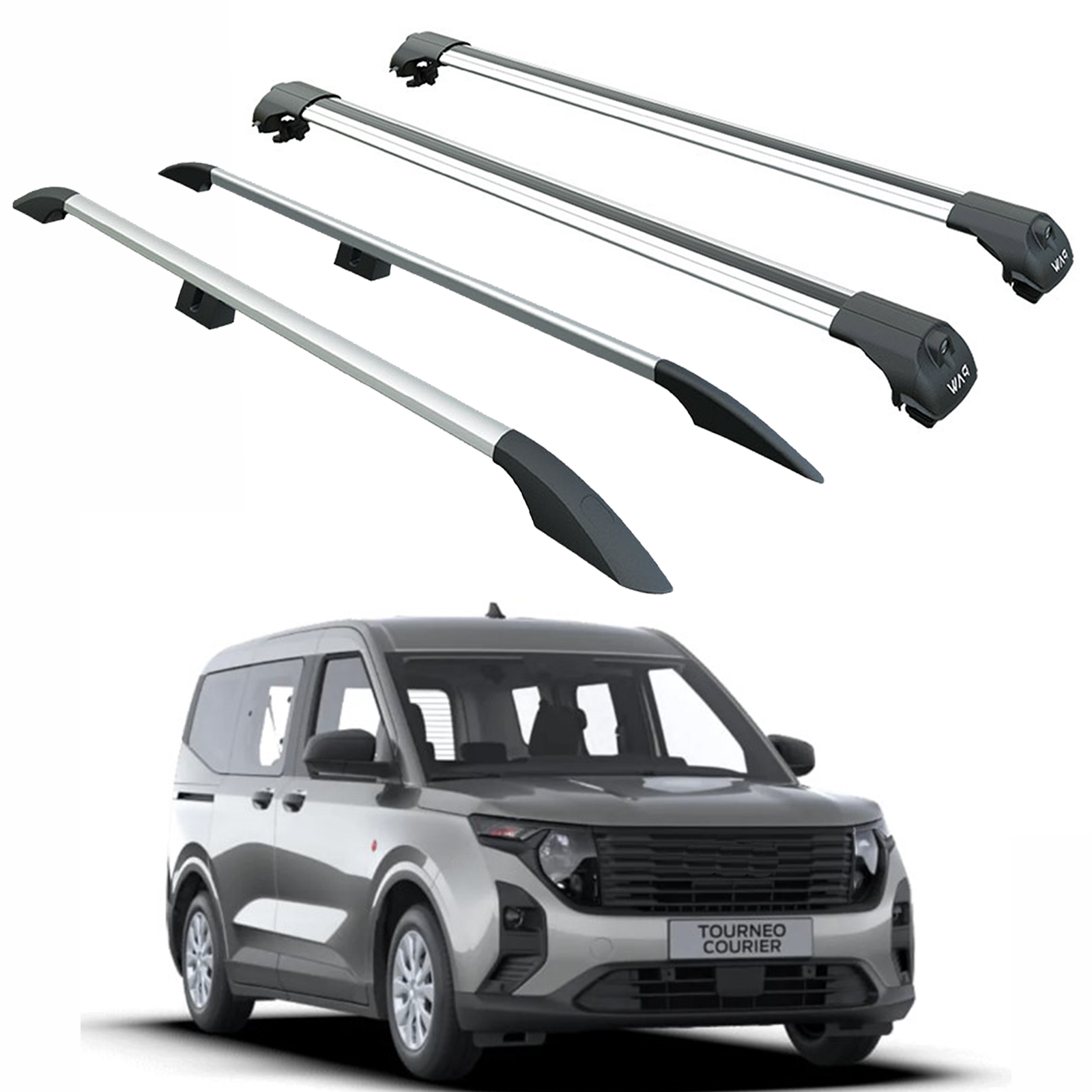 For Ford Courier 2023-2025 Roof Side Rails and Roof Racks Cross Bars Alu Black For Ford Courier 2023-2025 Roof Side Rails and Roof Racks Cross Bars Alu Black